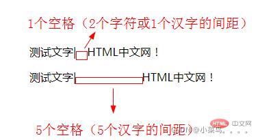 html文本中间怎么空格