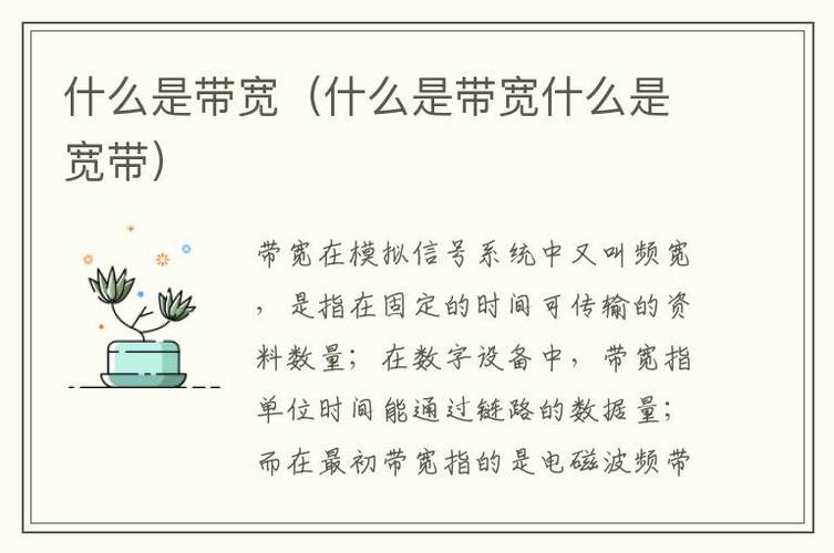 带宽是什么,了解带宽的基本知识