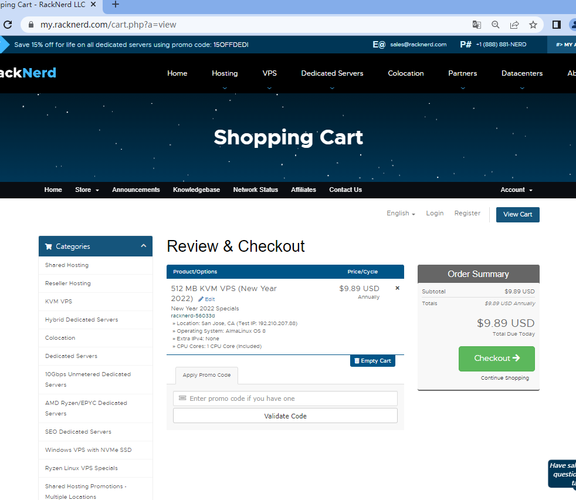 RackNerd美国VPS年付9.89美元起，美国服务器季付140美元起（便宜美国VPS服务器）