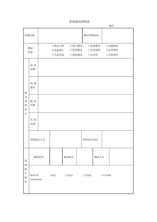 白盒测试用例模板_系统内置模板