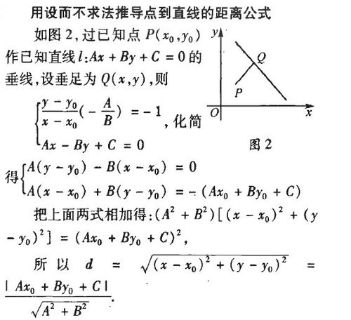 点到直线距离公式_公式