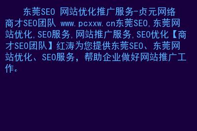 东莞长安网站推广公司_网站推广（SEO设置）