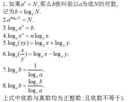 log的运算法则_log