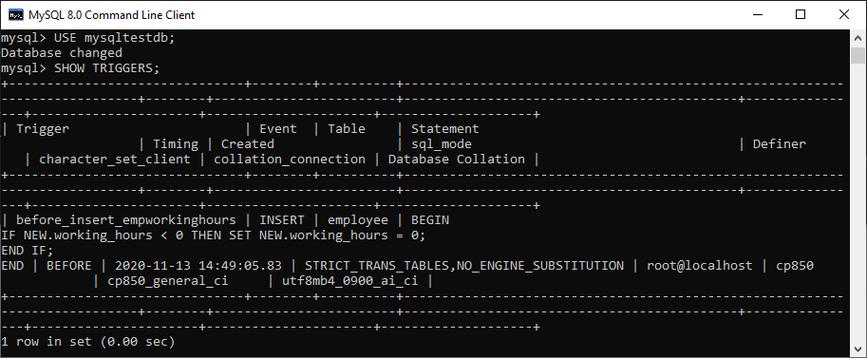 mysql数据库简单的触发器_简单查询