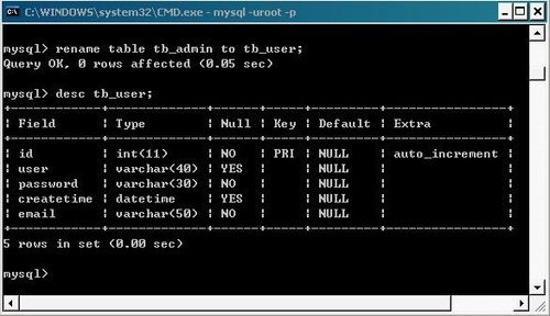 mysql 重命名_重命名