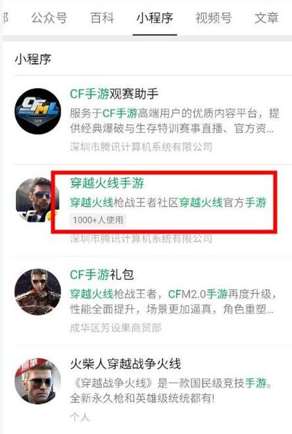 微信cf小程序游戏服务器是什么